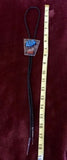 Vtg Native American Signed Sterling Silver Turquoise + Coral Bolo Tie
