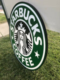 Authentic 90s STARBUCKS Coffee Store Front 3 FT Siren Logo Sign Collectible Rare