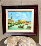 Original Venice Italy Water Boat Oil Painting Signed David Meng Framed Art