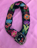 Embroidered Handmade Boho Floral Women’s Wool Belt Handcrafted In Peru