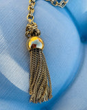 Vintage Gold Tone Metal Mesh Twisted Rope Tassel Link Womens Accessory Belt