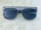 Authentic QUAY Designer Signed Transparent Grey Straight Frame Sunglasses