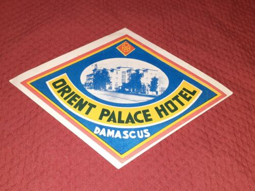 Vintage Orient Palace Hotel luggage label Tag Dasmascus