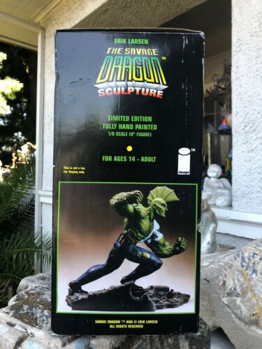 New In Box The Savage Dragon Sculpture Hand Painted 1/8 Statue Clayburn Moore 9”