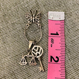 Sterling Silver Charms Butterfly Volkswagen Libra Scale Charm Pendant 3 Set 4.4g