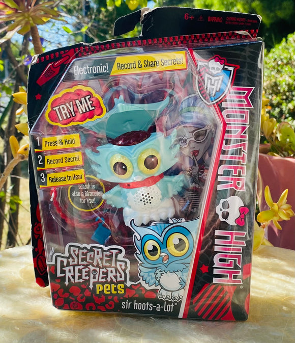 Monster High Secret Creepers Pet Sir Hoots-a-Lot Toy Owl Unopened in Original Box