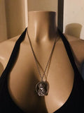 Vintage Weston Signed Lady Of The Faith Sterling Silver Necklace