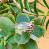 Sterling Silver 925 Amethyst Aquamarine Citrine Peridot Ornate Ring 6.4g Size 8