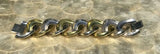 Vintage Sterling Silver 925 + Brass TD-39 Wide Curblink Necklace + Bracelet