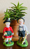 Vintage German Boy & Girl Salt And Pepper Decorative Porcelain Figurine Set