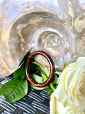 Vintage Polished Agate Stone Art Glass 9.9mm Bangle Bracelet