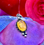 Beautiful 925 Stering Silver + Genuine Amber Pendant
