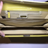Alfani Womens Yellow Leather Wallet Purse