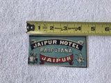 1940s Hotel Jaipur Rajputana Original Vintage Luggage Label