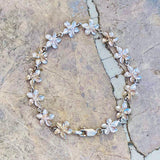 Dainty Sterling Silver 925 Hibiscus Floral Dangle Link Vintage Bracelet 5.2g