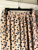 LoMi Boutique Pastel Leopard Polkadot Gaucho Summer Flow Womens Pants SZ Large