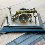 Vintage Metal Brass Multi Tone Steampunk Artillery Wheel Fortress Cannon Mounted