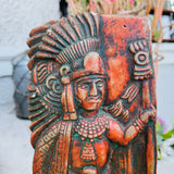 Arte De MesoAmerica Montezuma Emperor Cultura Azteca Mexico Orange Tribal Art