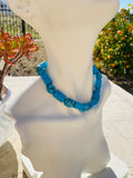 Faux Turquoise Bead Chunky Beaded Fashion Choker Necklace