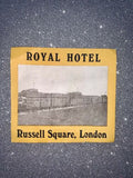 Vintage Original Royal Hotel London Russell Square Travel Luggage Label Sticker