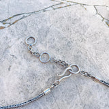Vintage Sterling Silver 925 Peridot Quartz Gemstone Dangle Drop Necklace 28.6g