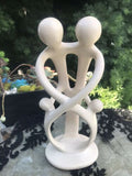 Hand Carved 8” African Soap Stone Family Abstract Sculpture Made in Kenya
