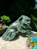 Chinese Verdigris Patina Bronze Metal Animal Fengshui Foo Fu Dog Lion Statue