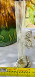 Beautiful Vintage Sliver Tone Fairy Mythical Glass Transparent Tube Vile Vase