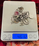 Vintage Sterling Silver 925 Charm Bracelet w 12 Silver 925 Charms Weighs 46g