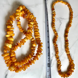 Antique Genuine Butterscotch Amber Bead 14”+ Long Necklace 120g