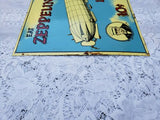 Vintage Zeppelin Bread Embossed Metal Sign schultz German American Bakery Ohio