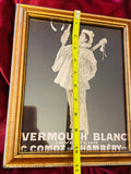 Vermouth Blanc Comoz de Chambery Liqueur Gold Tone Vintage Framed Art Picture