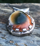 Sterling Silver Shiva Eye Pendant Snail Operculum Shell Bootleg Jewelry Brand