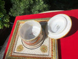 Gold Leaf Work On Marble Plate & Bowl Royal City Of Jaipur India Red Velvet Box