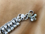 Vintage Sterling Silver Tribal Bell Signed Anklet