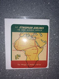 Fly Ethiopian Airlines To & Across Africa Map Original Unused Luggage Label Rare
