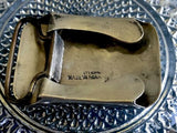 Rare 1950’s Thai Sterling Silver Niello Belt Buckle Made In Siam