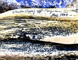 James Allen Signed 1840 Replica Ship Whale Bone Scrimshaw Cabbage Board