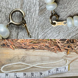 Vintage Elegant 10K Yellow Gold Clasp Freshwater Pearl Fine Necklace