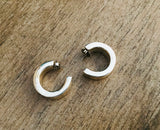 Vintage Large Thick Chunky Sterling Silver Hoop Hoops Pierced Earrings 14.5 grams