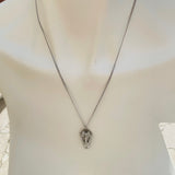 Vintage Sterling Silver 925 Religious Virgin Mary Catholic Pendant Necklace 6g