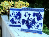 Antique Qing Dynasty Signed Chinese Blue & White Porcelain Pillow Brick Vase Set