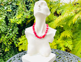 Chunky Artisan Statement Coral Silver Tone Beaded Hand Knotted Bead Necklace