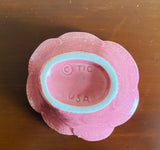 Vintage TIC Pottery USA Pink Desert Flower Ceramic Floral Bowl Dish Vase