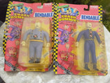 New bendable 1991 Tyco Crash Test Dummies Spare Tire and Spin Figures set of 2