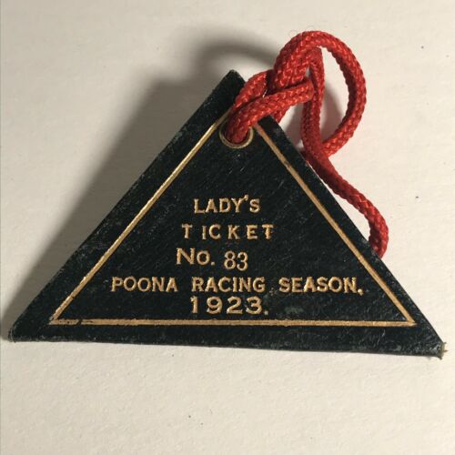 Poona Racing Season Badge 1923 Lady’s Ticket No. 83