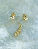 Vintage French Signed 750 Mecan 18K Solid Gold Nugget Earrings & Pendant Set