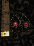 Vintage Signed JPark Wear Ever .925 Sterling Silver Pink Stone Pierced Earrings