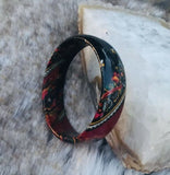 Pierre Deux Style Valdrome Brandt Design Floral Laminated Fabric Bangle Bracelet