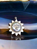 Vintage Sterling Silver 925 Spiritual Sun Face Solar Pendant Charm 4.3 Grams